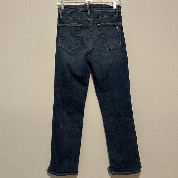 Frame Le High Straight Chewed Hem Blue Jeans Size 28 - Picture 4 of 7
